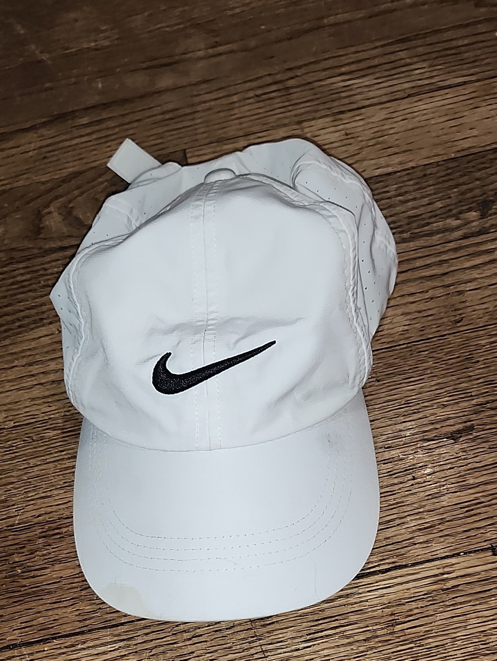 Nike White Cap with Black Swoosh